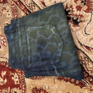 2/40 Ritch and Skinny green snake print jeans